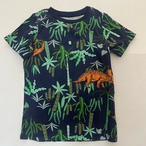 Epic Threads boys size 6 navy t-shirt w/palm trees and orange dino